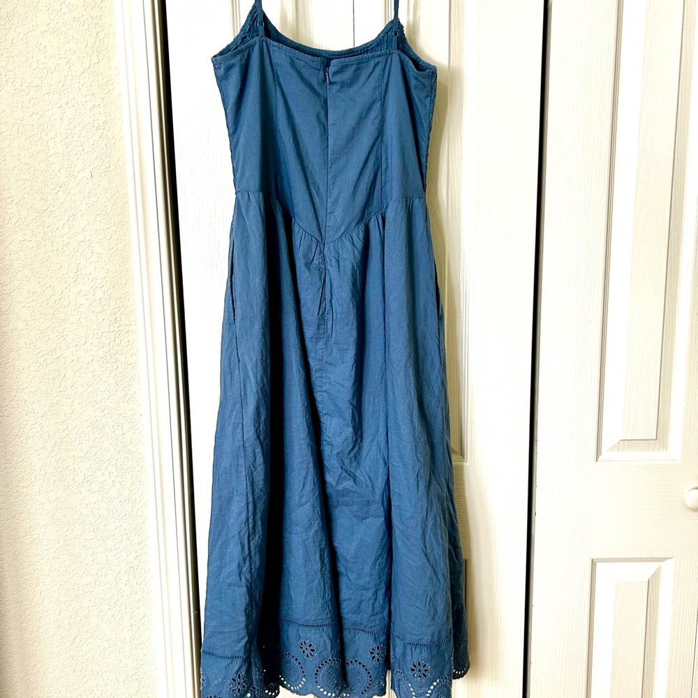 American Eagle Smocked Midi Dress with Eyelet Hem - Picture 3 of 6